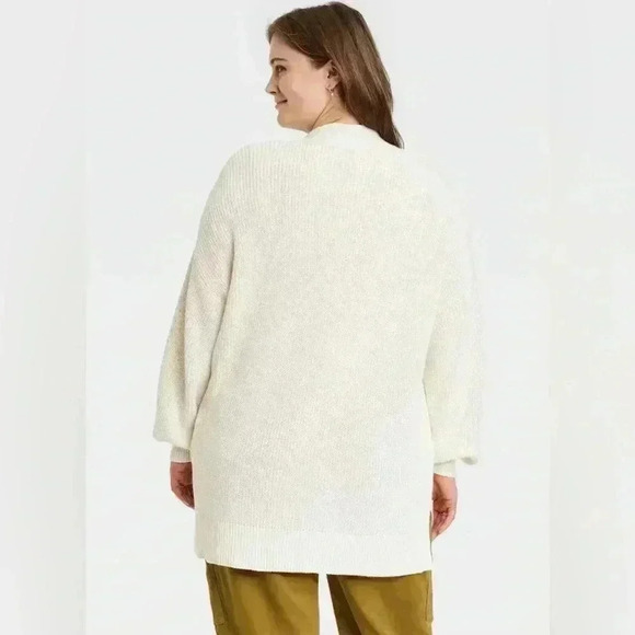 Universal Thread Women’s Open-front Cozy Knit Cardigan Color Cream Size 2X - Picture 2 of 12